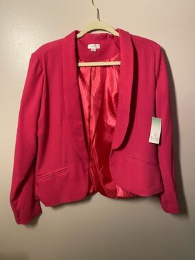 Decree NWT Hot Pink Lined Blazer Large